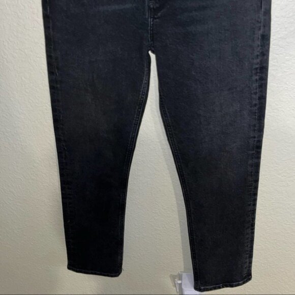 Agolde Black Riley High Rise Straight Crop Size 24 New With Tags - Picture 10 of 10